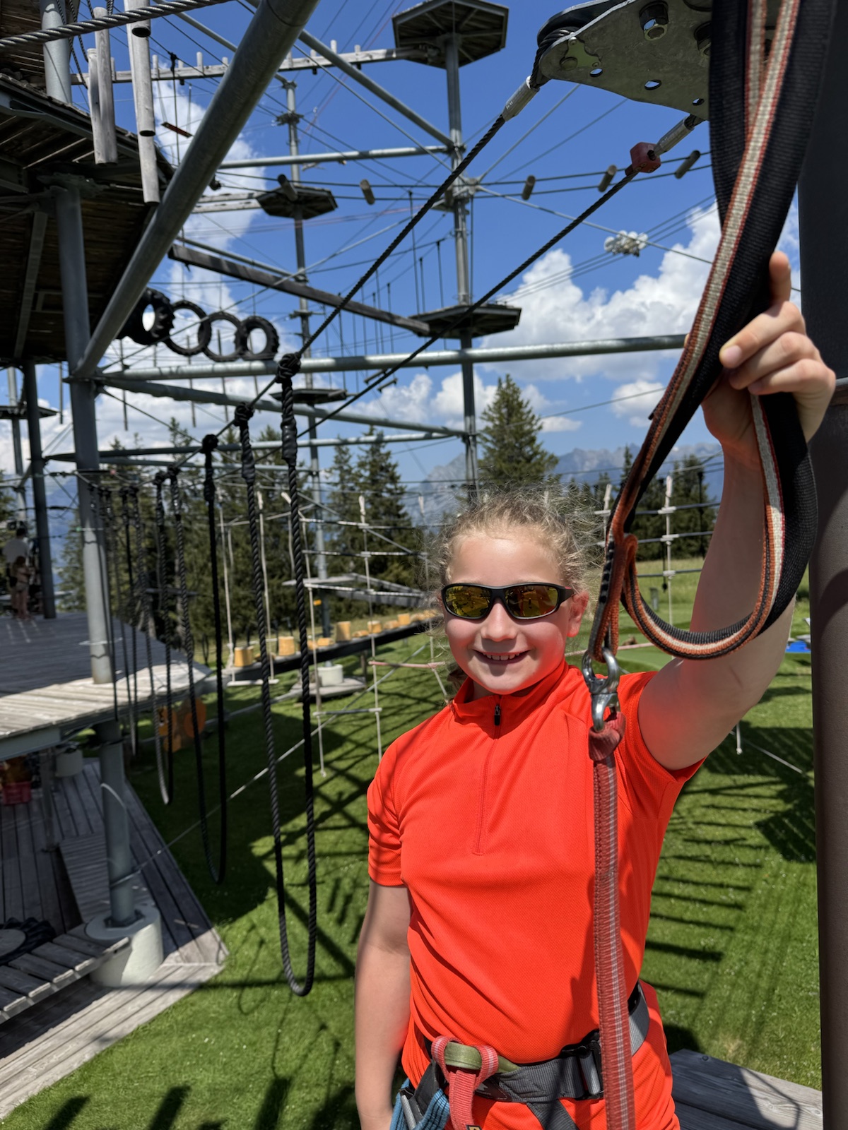 Mathilde on a high ropes course